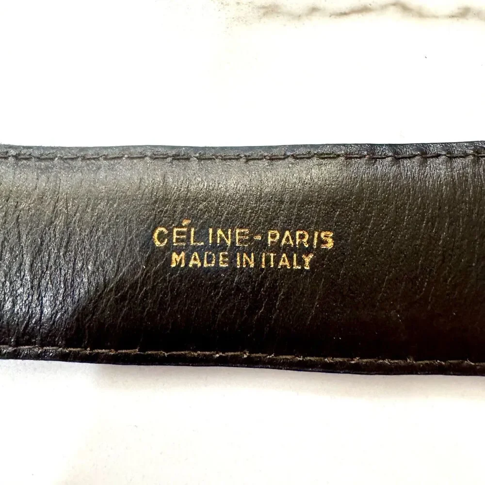 CELINE Horse Carriage Vintage Brown Belt - Size 60 (XXS) - Picture 4 of 12